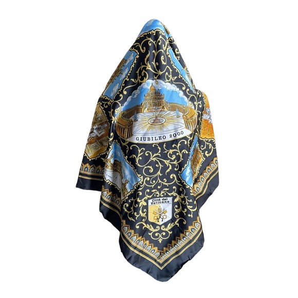 Made in Italy 🇮🇹 square Giabilei 2000 keepsake collectable religious scarf - Picture 6 of 16